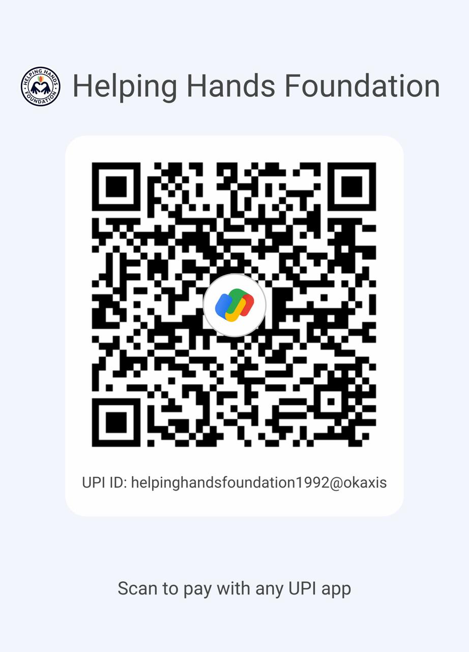 UPI QR Code — Scan to donate to Helping Hands Foundation
